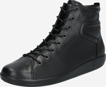 Bottines à lacets 'Soft 2.0' ECCO en noir : devant