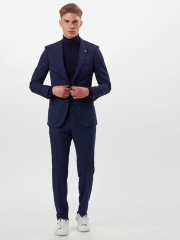 BURTON MENSWEAR LONDON Слим Плиссированные брюки в Синий