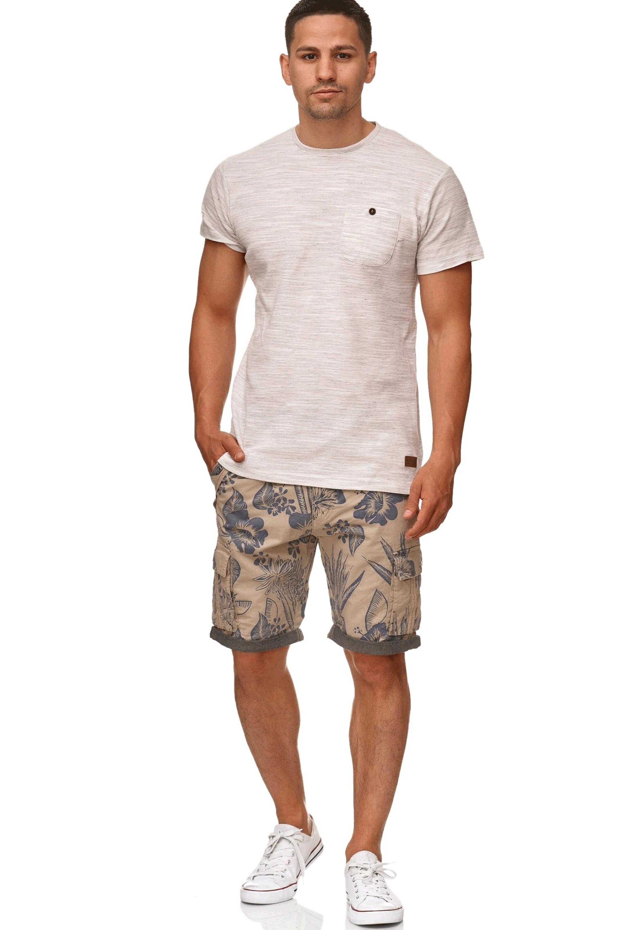 INDICODE JEANS Regular Cargo trousers 'Albert' in Beige