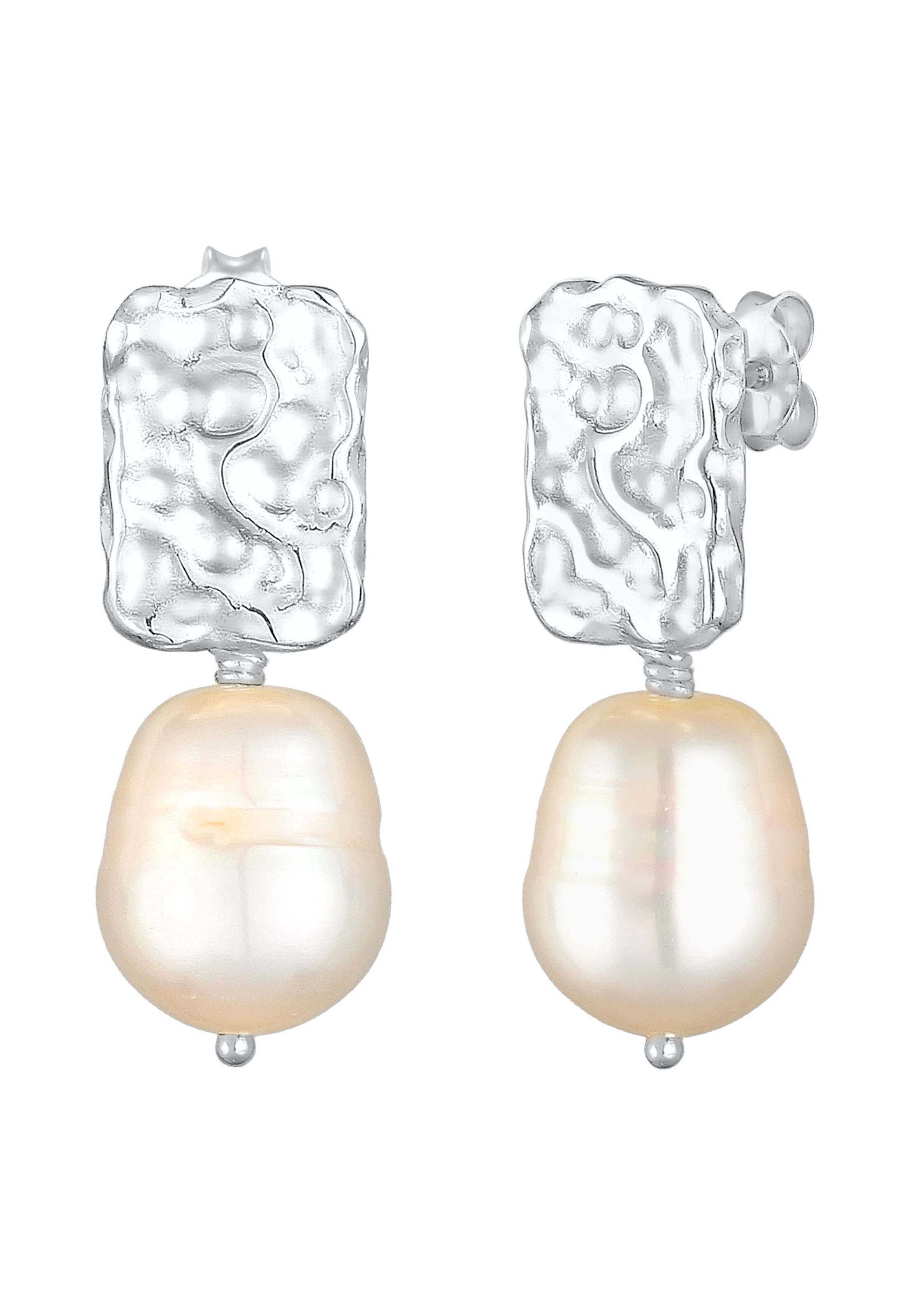 ELLI PREMIUM Perlenohrhänger in Silber: Vorderseite