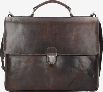 LEONHARD HEYDEN Document Bag 'Roma' in Brown: front