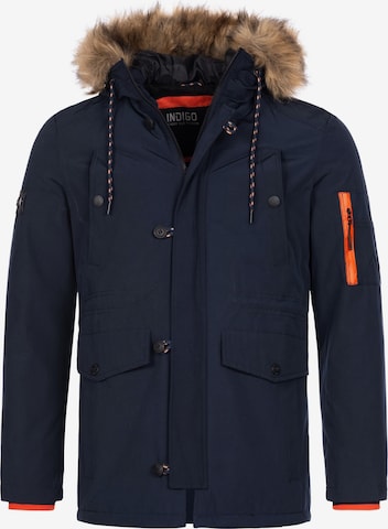 INDICODE JEANS Winter Parka 'Leicester' in Blue: front
