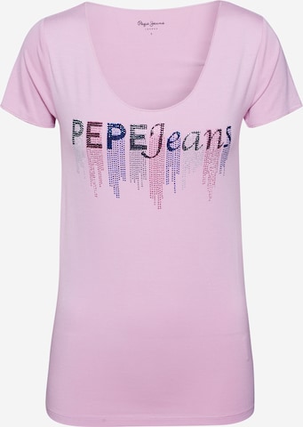 Pepe Jeans Футболка 'Abbey' в Ярко-розовый: спереди