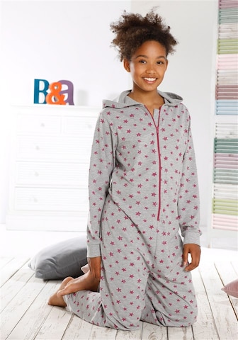 PETITE FLEUR Dungarees in Grey: front