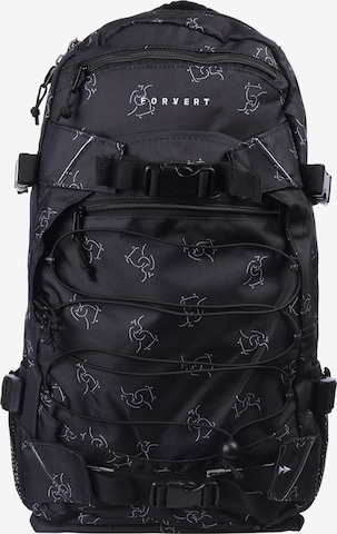 Forvert Backpack 'Allover Louis' in Black: front