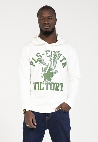 Sweat-shirt PLUS EIGHTEEN en blanc : devant