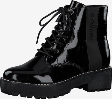 s.Oliver Lace-up bootie in Black: front