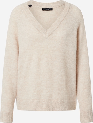 Pull-over 'Lulu' SELECTED FEMME en beige : devant