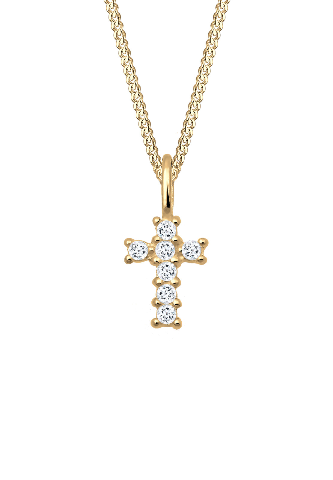ELLI PREMIUM Halskette Kreuz in Gold 