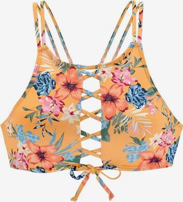 High neck Top per bikini 'Maui' di BENCH in giallo: frontale