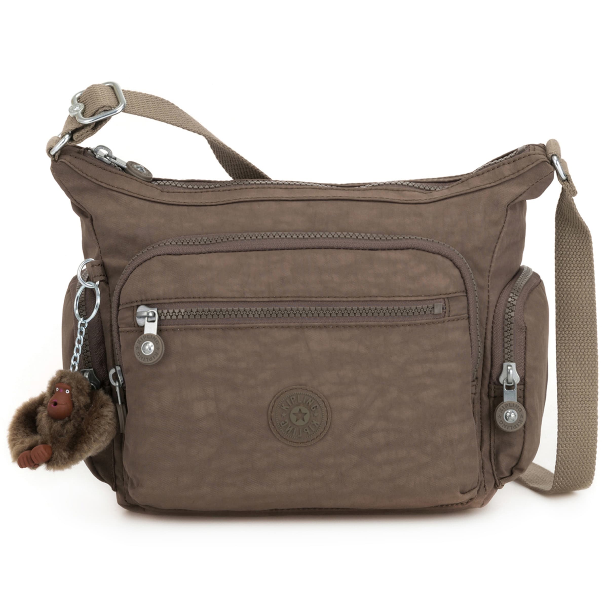 KIPLING - Mala de ombro 'Gabbie' em castanho: frente