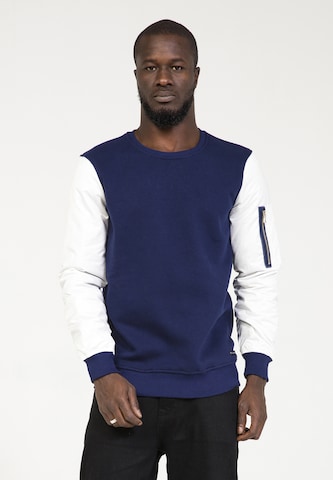 Sweat-shirt PLUS EIGHTEEN en bleu : devant