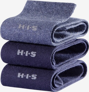 H.I.S Knee High Socks in Blue: front