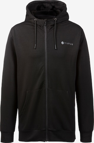 Virtus Athletic Zip-Up Hoodie 'Brent' in Black: front