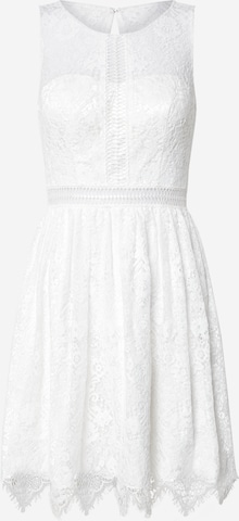 Robe de cocktail Laona en blanc : devant