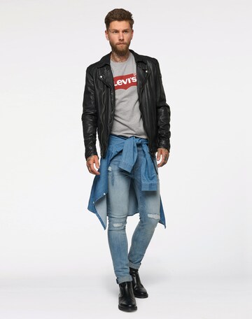 LEVI'S ® Normální Tričko 'Graphic Set In Neck' – šedá