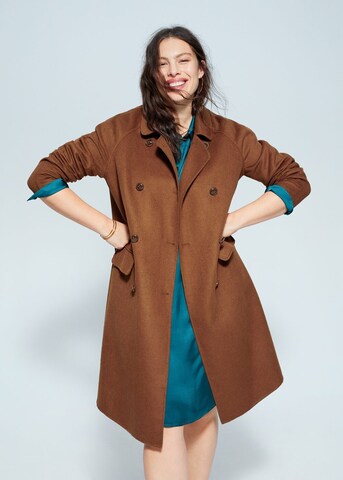 MANGO Between-Seasons Coat 'noelia' in Brown: front