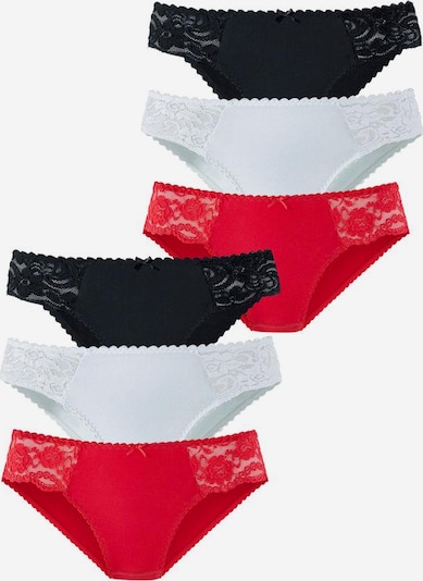 PETITE FLEUR Spitzen-Jazzpants (6 Stck.) in rot / schwarz / weiß, Produktansicht
