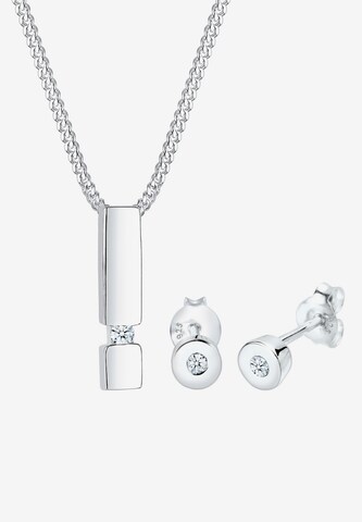 Elli DIAMONDS Sieraden set 'Geo, Rechteck' in Zilver