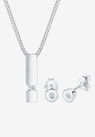 Elli DIAMONDS Jewelry Set 'Geo, Rechteck' in Silver