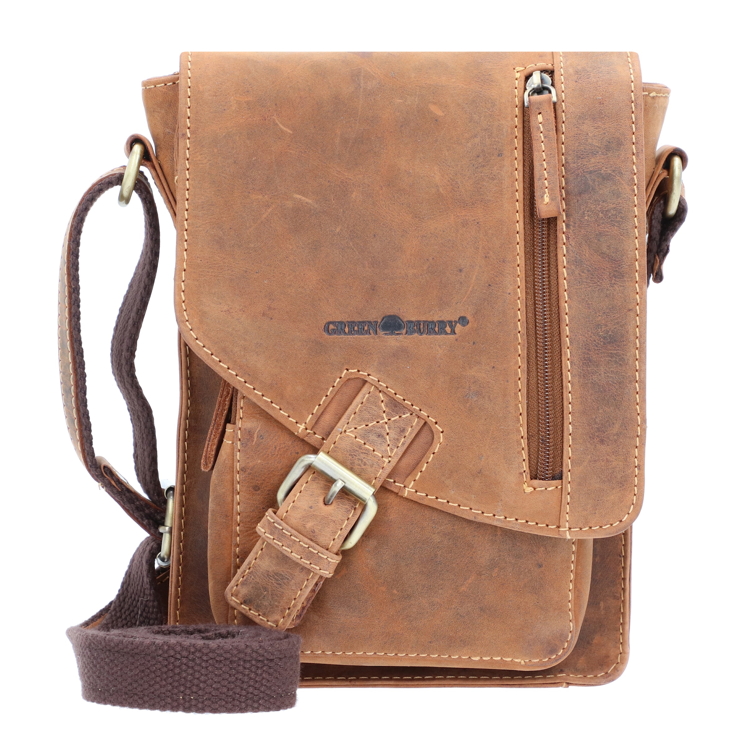 Sac à bandoulière GREENBURRY en marron : devant