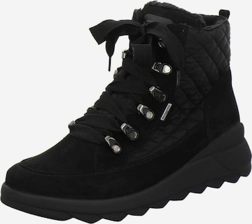 WALDLÄUFER Lace-Up Ankle Boots in Black: front