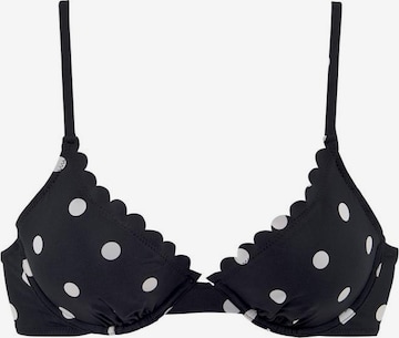 LASCANA - Clásico Top de bikini en negro: frente