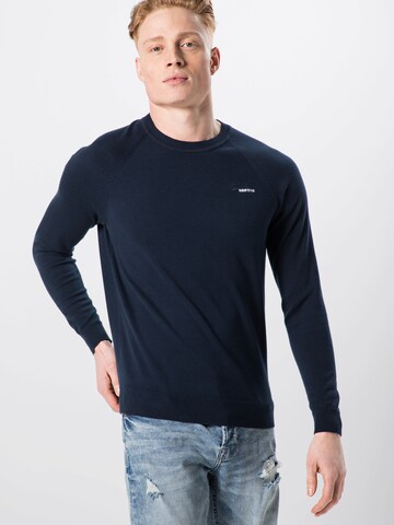 Pulover de la Superdry pe albastru: față