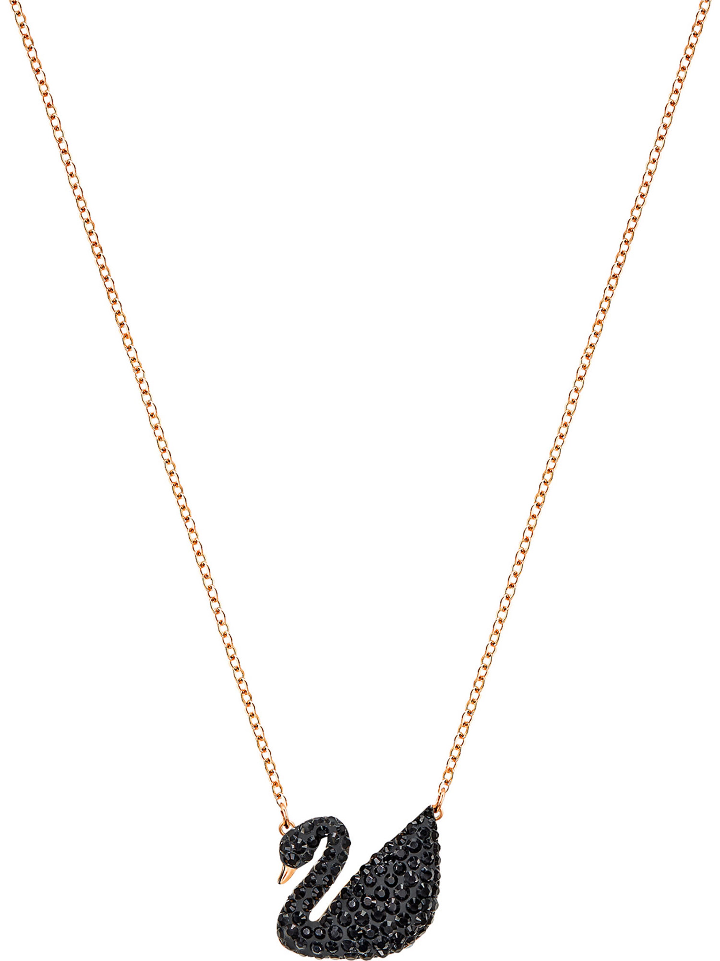 Swarovski Kette 'Swan' in rosegold / schwarz | ABOUT YOU
