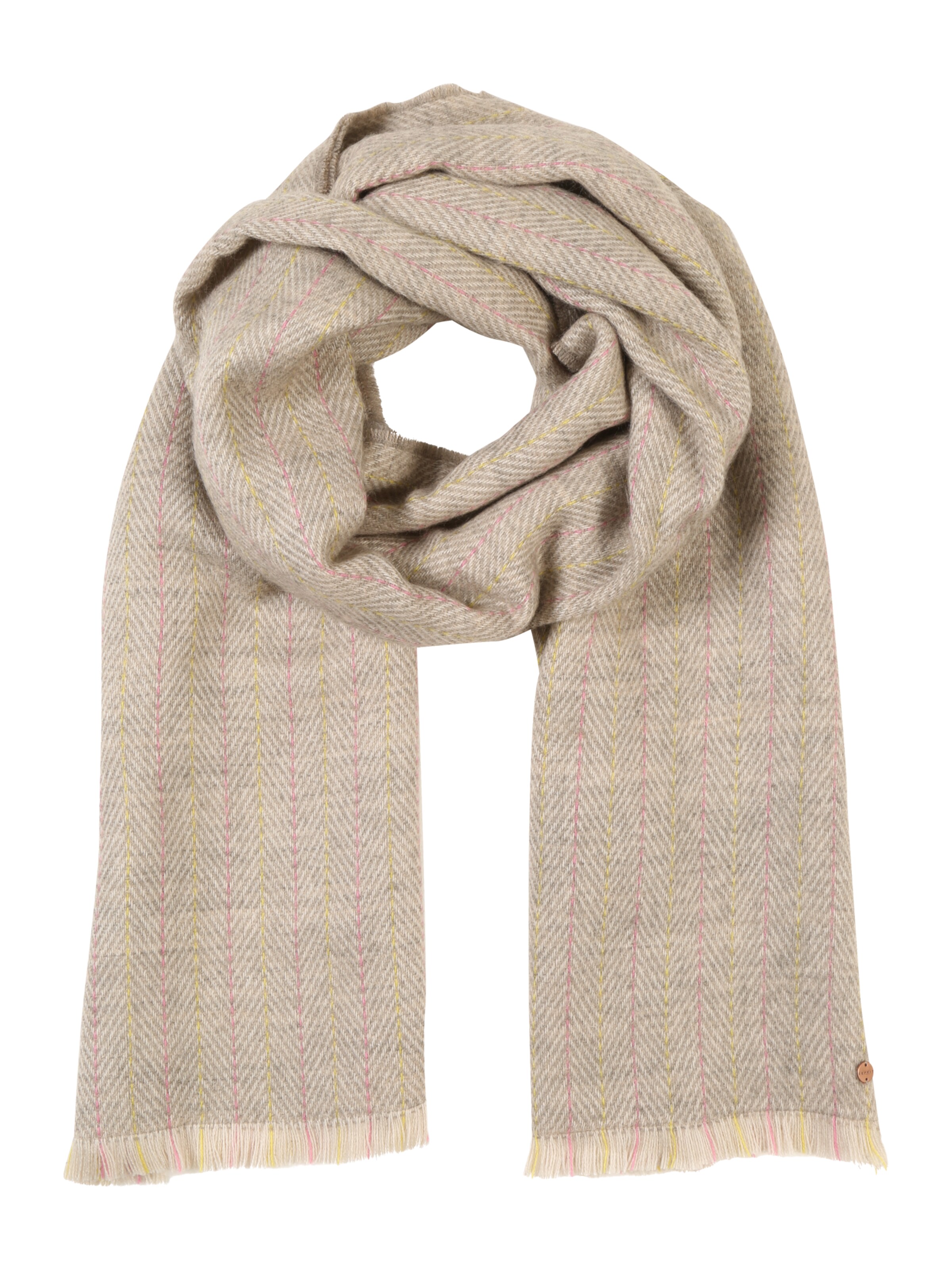 ESPRIT - Sjaal 'Pinstripe' in de kleur Taupe