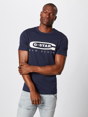 G-STAR Tričko 'Graphic 4' – modrá