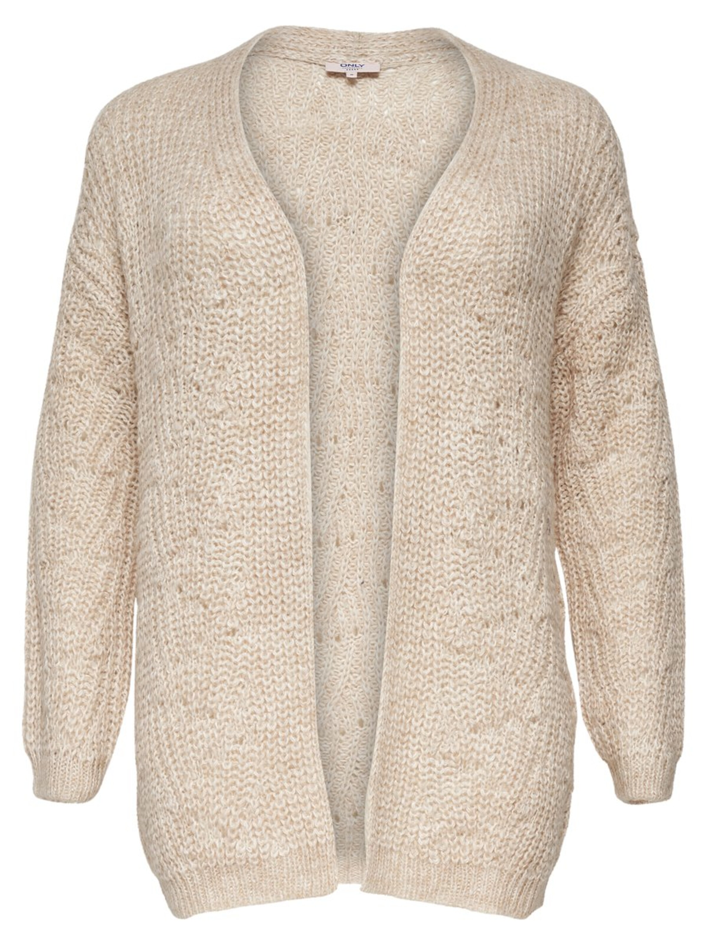 ONLY Carmakoma - Gebreid vest in de kleur Beige gemêleerd