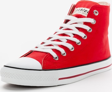 Ethletic High-Top Sneakers in Red: front