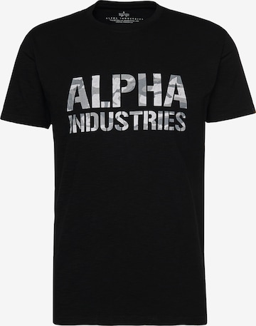 ALPHA INDUSTRIES Тениска в черно: отпред