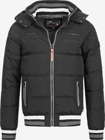 INDICODE JEANS Winterjas ' Marlon ' in Zwart: voorkant