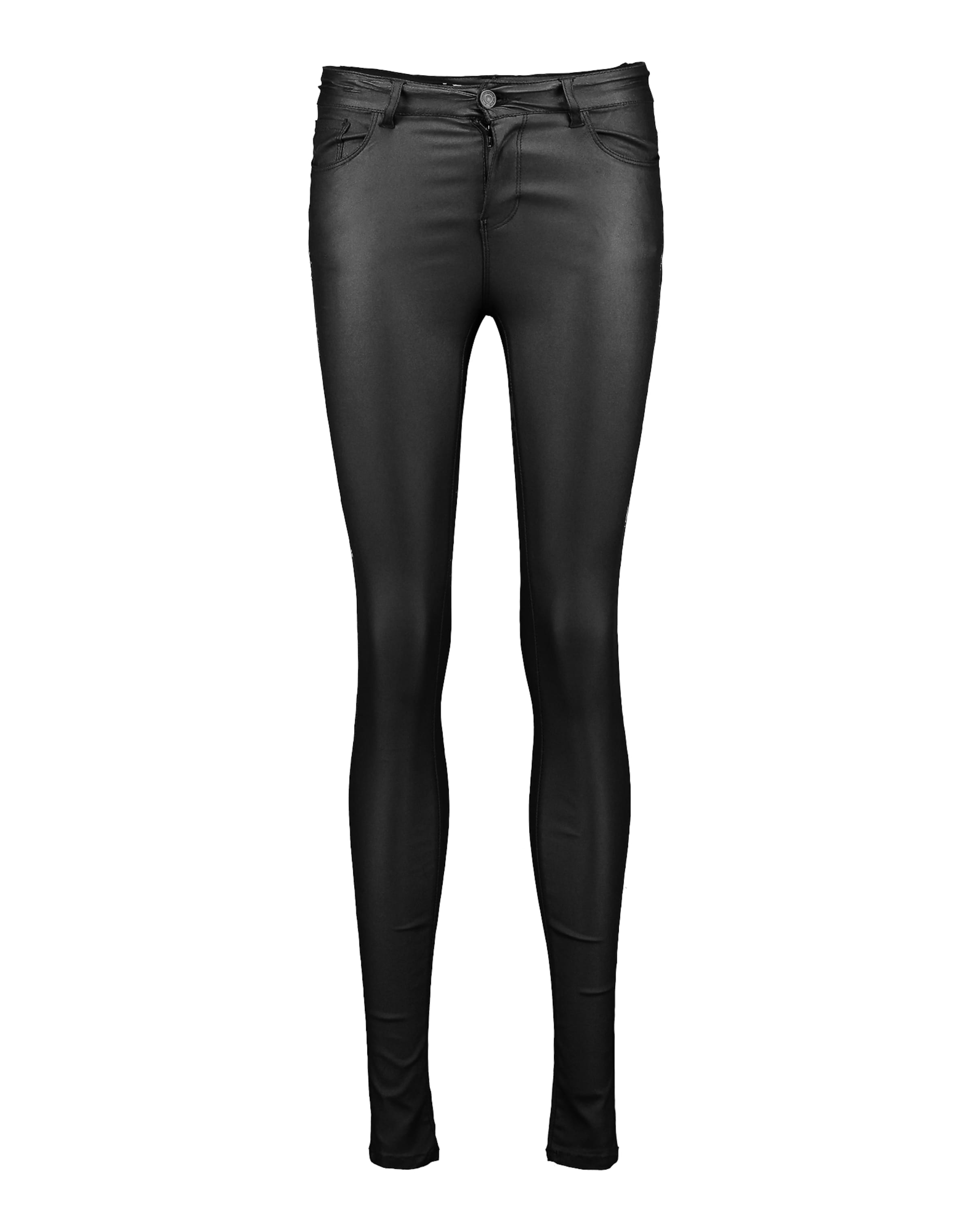 VERO MODA Pantalon 'VMSEVEN NW S.SLIM SMOOTH' en noir: Vue de face
