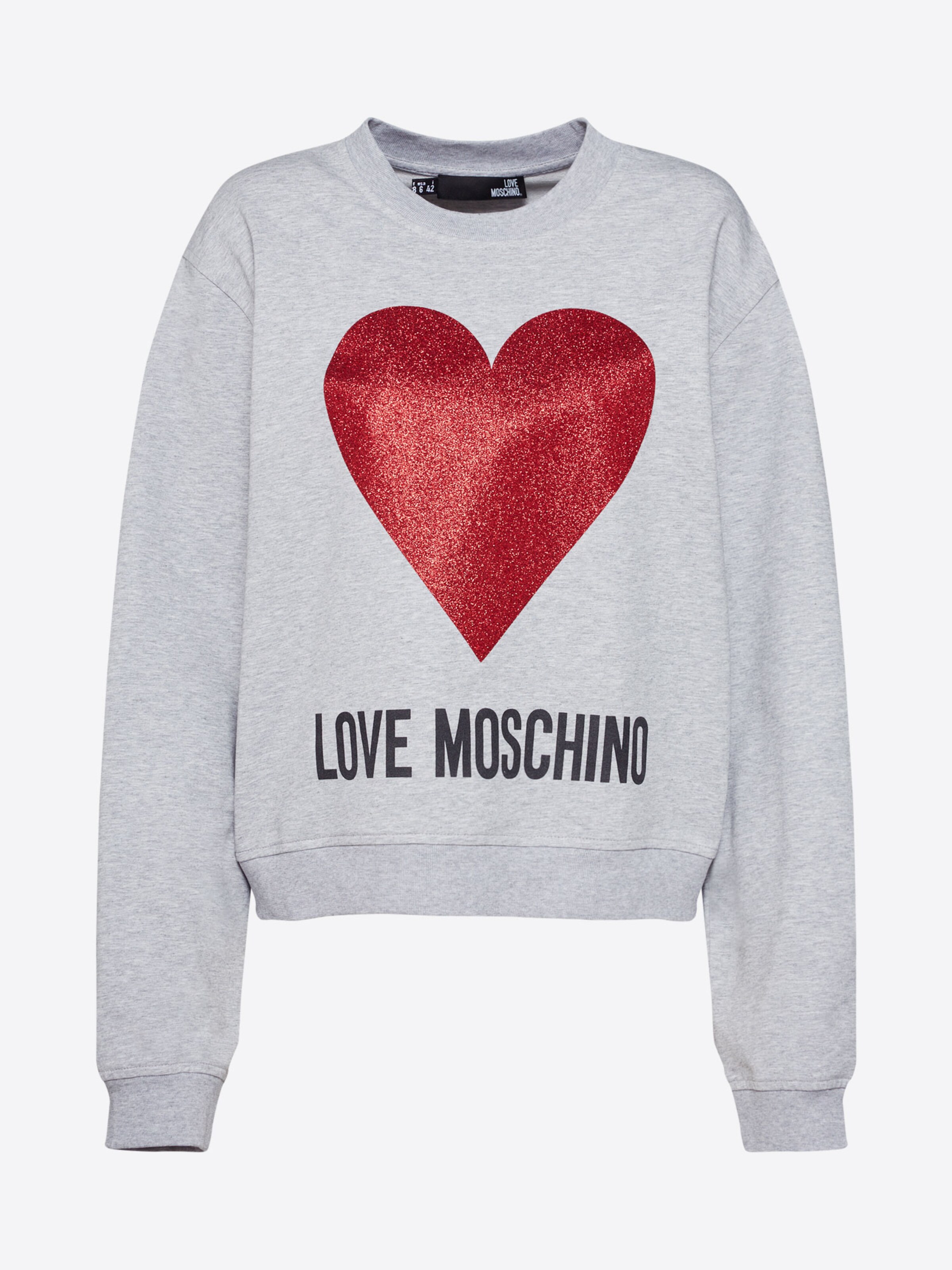 Love Moschino - Sweatshirt 'FELPA GIROCOLLO ST.CUORE LOGO' in de kleur Grijs
