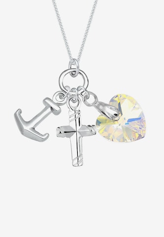 ELLI Halskette 'Anker, Herz, Kreuz, Multipendants' in Weiß