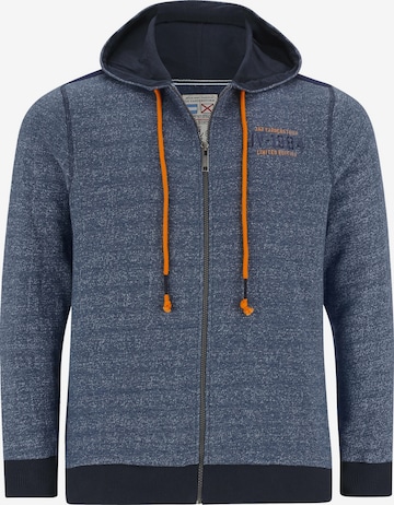 Jan Vanderstorm Zip-Up Hoodie 'Robart' in Blue: front