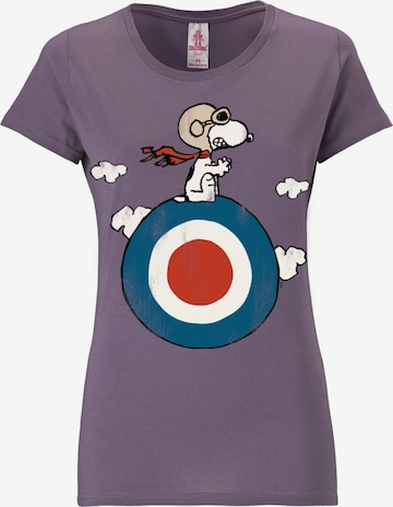 LOGOSHIRT T-Shirt "Snoopy" in Lila: predná strana