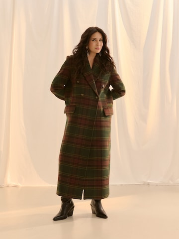 Long Plaid Coat Look