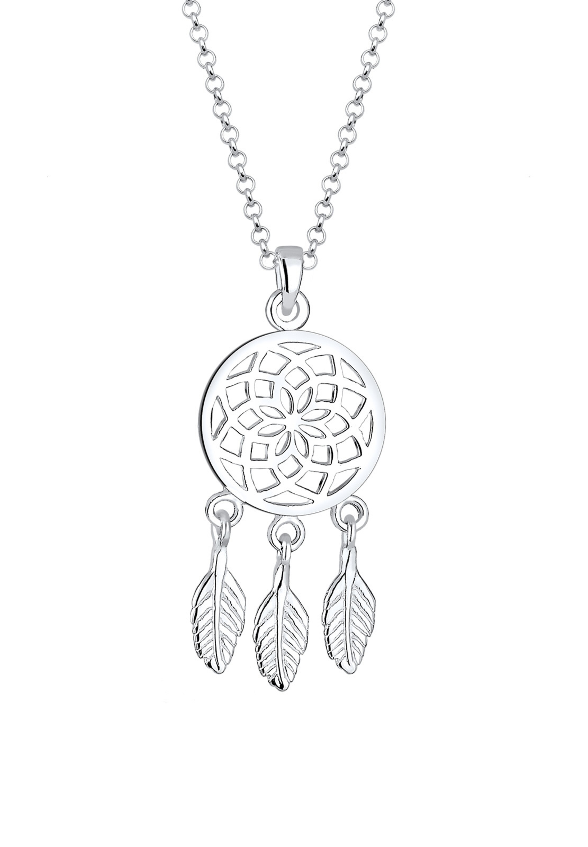 ELLI Halskette 'Boho' in Silber: Vorderseite