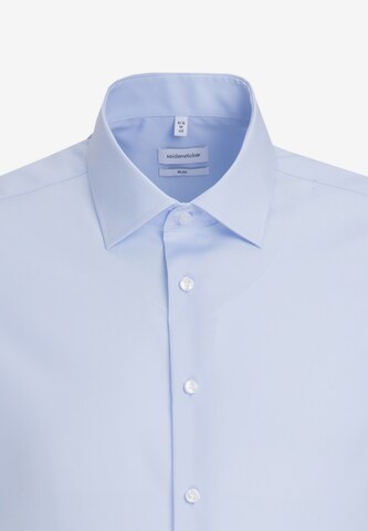 SEIDENSTICKER Slim fit Button Up Shirt in Blue: front