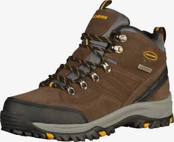 SKECHERS Lace-Up Boots 'Relment-Pelmo' in Brown: front