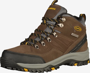 SKECHERS Veterboots 'Relment-Pelmo' in Bruin: voorkant