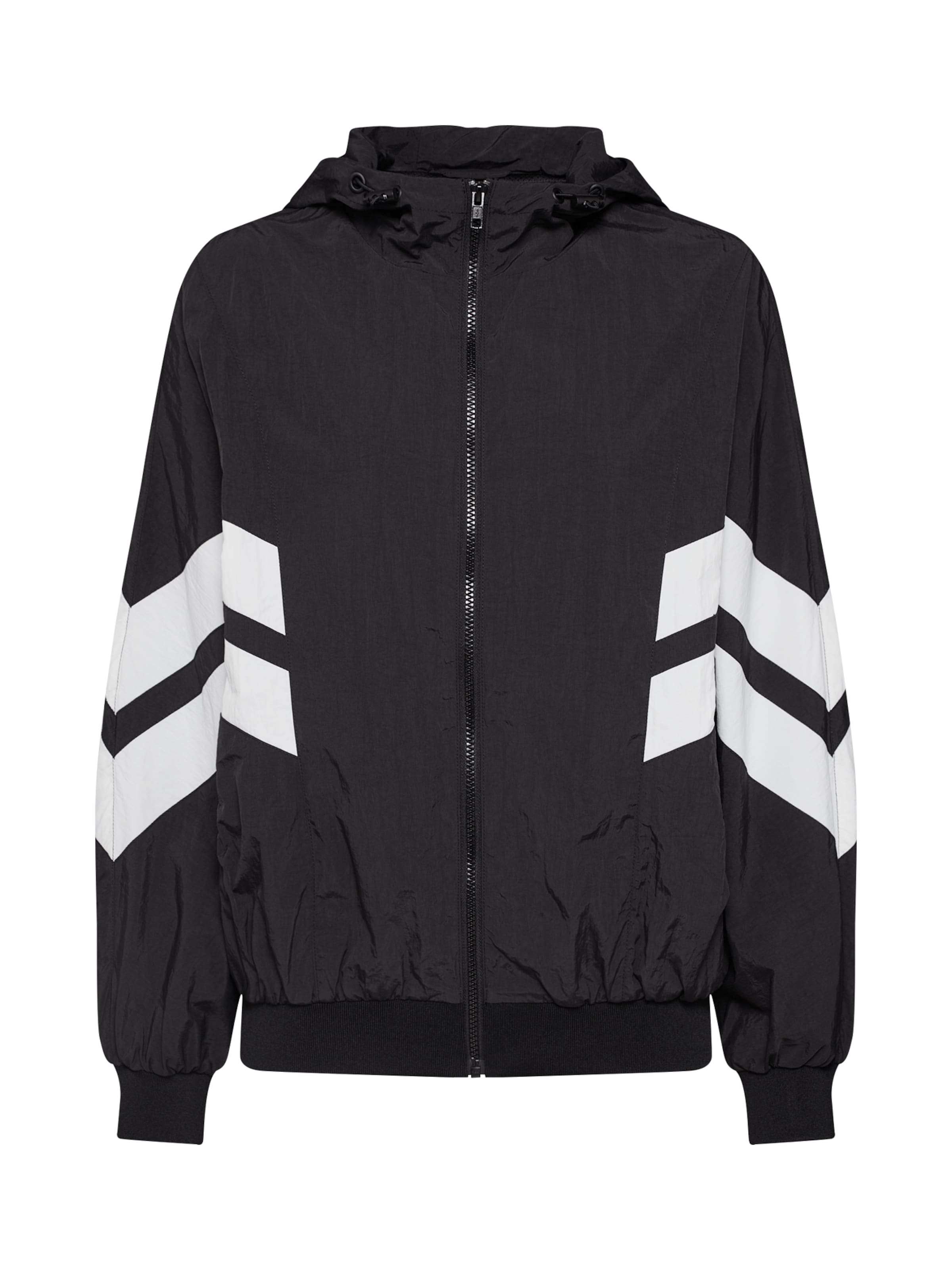 juoda Urban Classics Demisezoninė striukė 'Crinkle Batwing': priekis