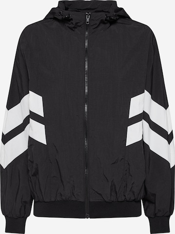 Urban Classics Between-season jacket 'Crinkle Batwing' in Black: front