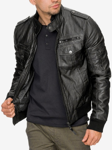 INDICODE JEANS Bikerjacke 'Inco' in Schwarz