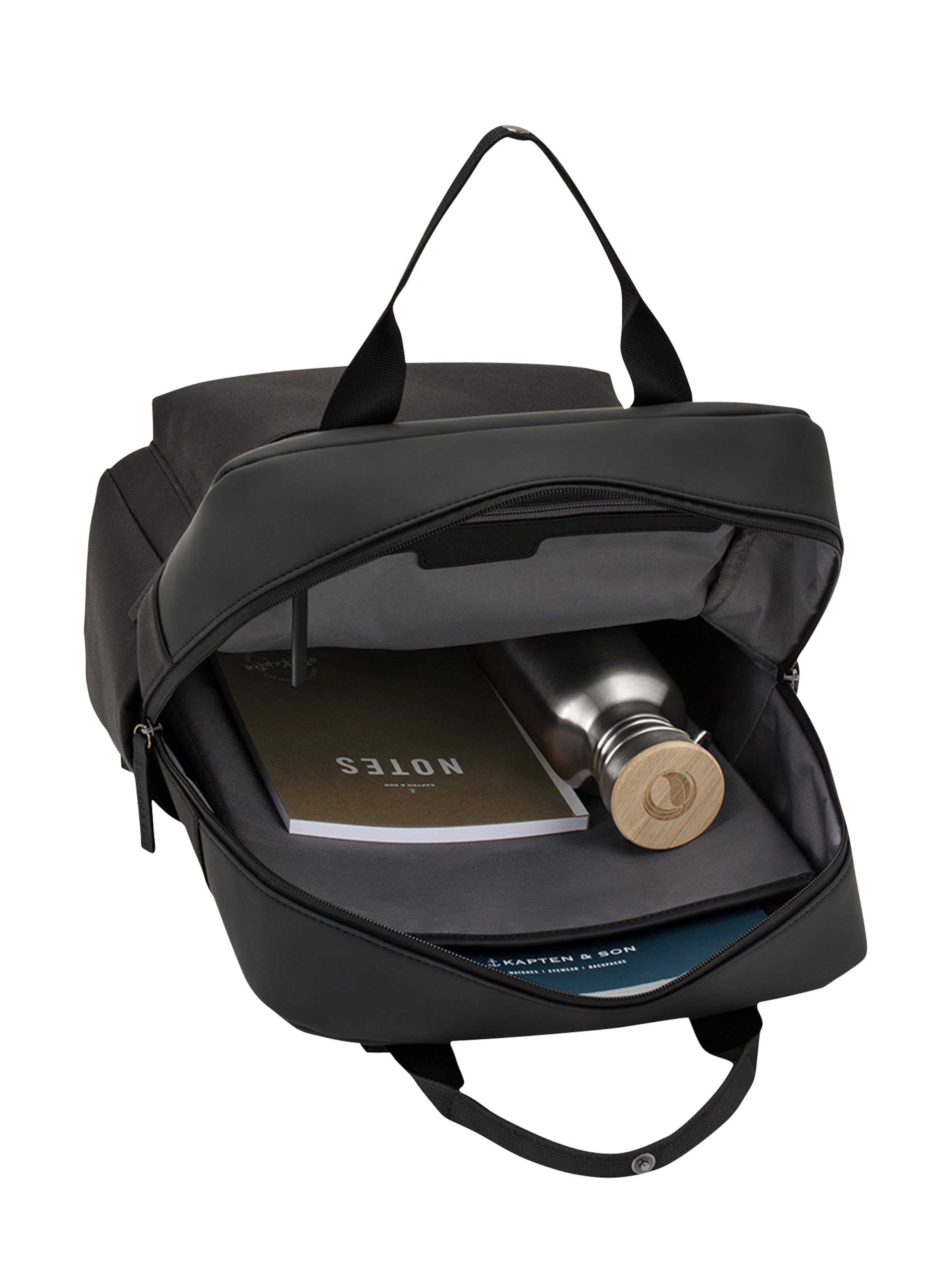 Kapten & Son Backpack 'Bergen All Black' in Black: top