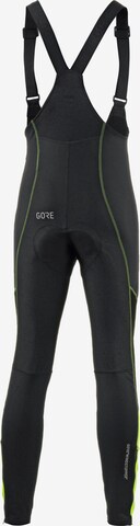 GORE WEAR Slim fit Workout Pants 'C3 GORE WINDSTOPPER Bib Tights' in Yellow
